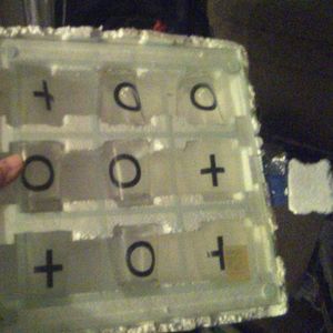 Tic tac toe shot glasses and glass bottom